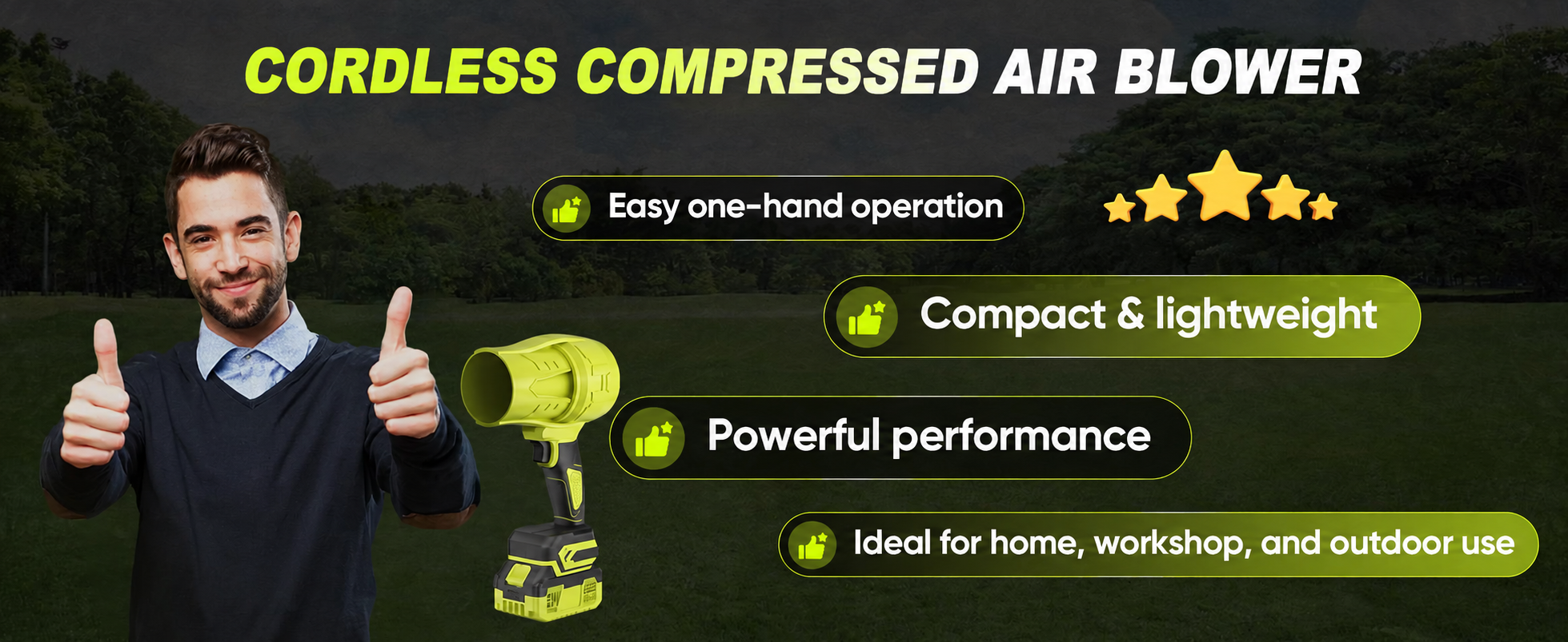 Cordless turbo jet blower feature 2