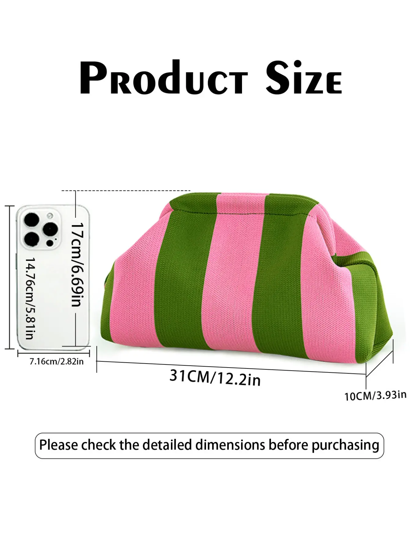 Women's Striped Cloud Handbag 2