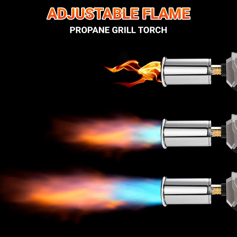Three adjustable propane torch flame settings