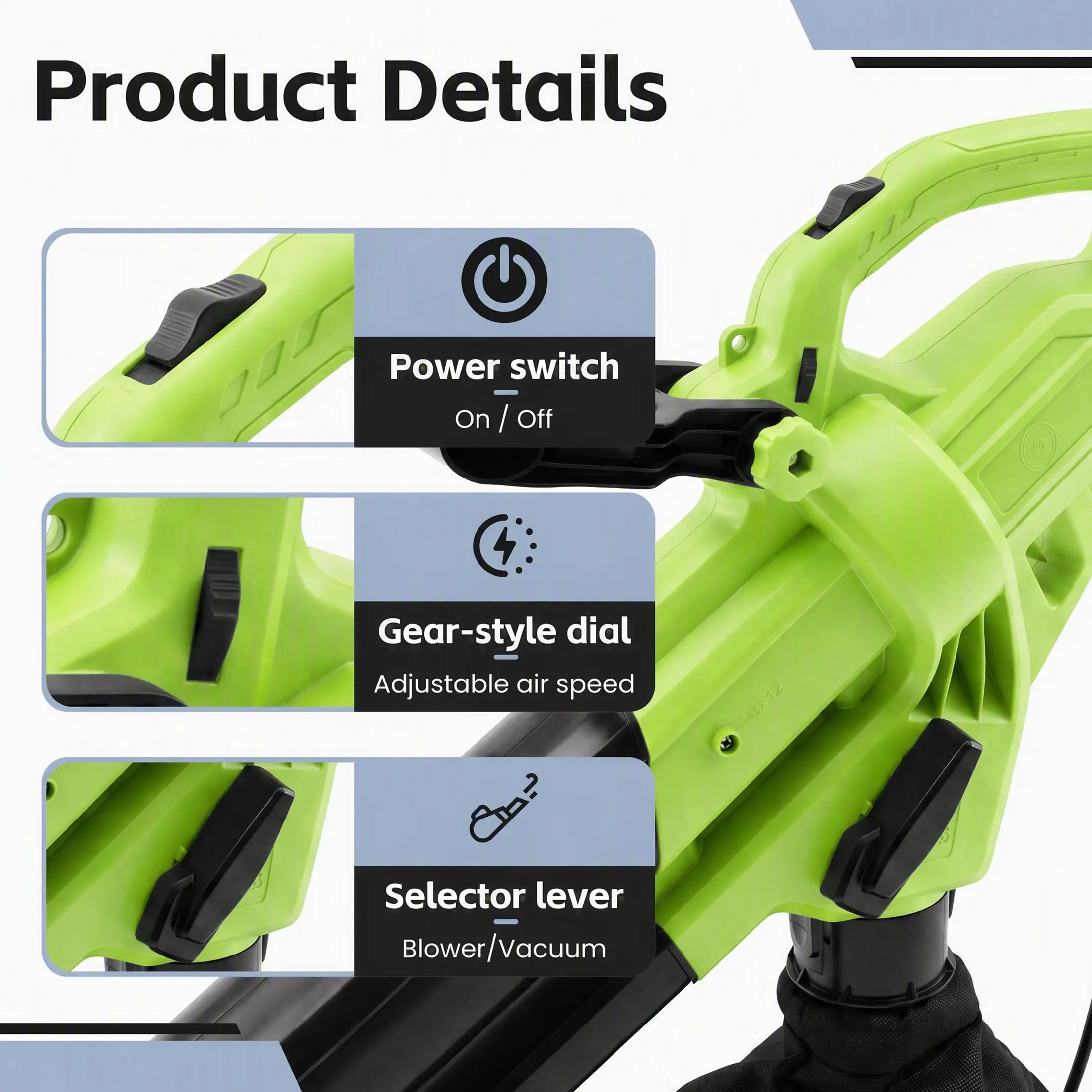 3-in-1 Electric Leaf Blower Vacuum Mulcher product image 4