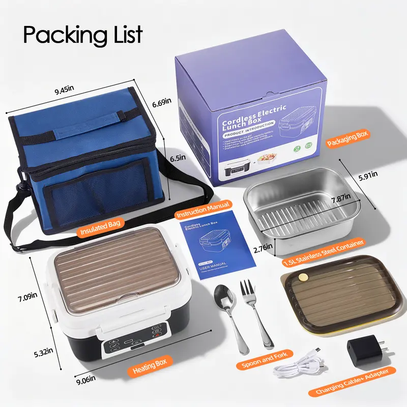 Cordless 1.5L Electric Heated Lunch Box with Smart Timer product image 7