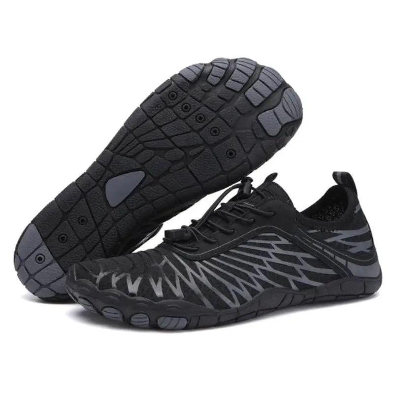 Unisex Barefoot Trail Walking Shoes - Black Gunmetal