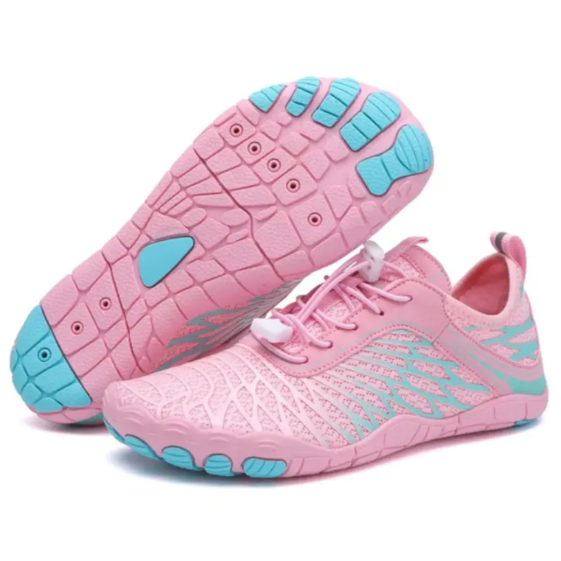 Unisex Barefoot Trail Walking Shoes - Pink Aqua