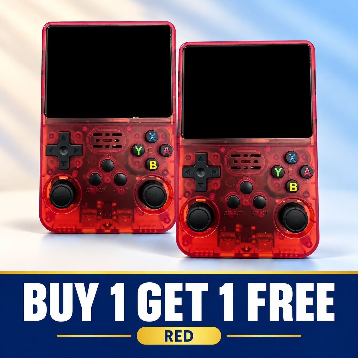 Red handheld console buy one get one free