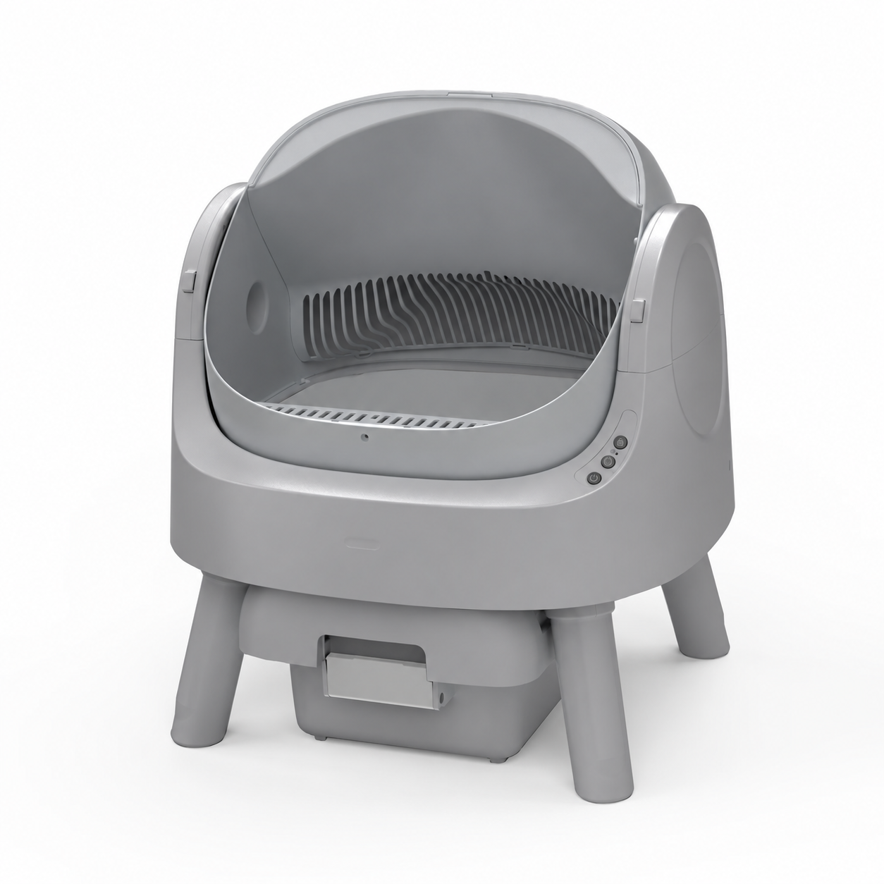 Open-Top Automatic Self-Cleaning Cat Litter Box - Grey - original color, branding removed