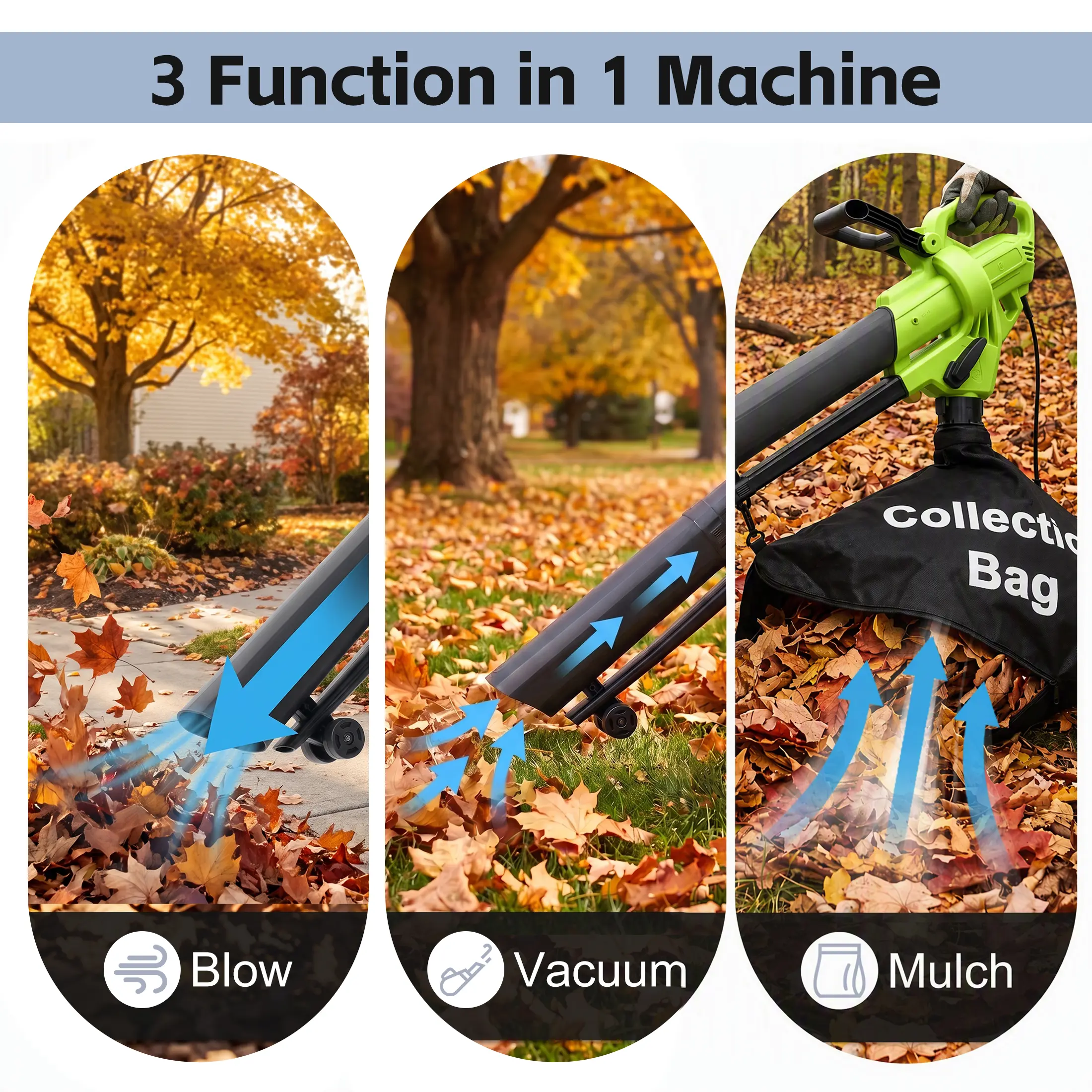 3-in-1 Electric Leaf Blower Vacuum Mulcher product image 3