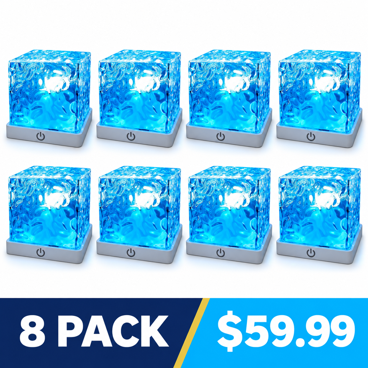 Rechargeable 16-Color Ocean Wave Projector Light with Remote - 8 Pack - $59.99