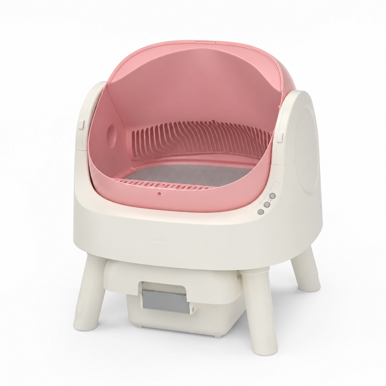 Open-Top Automatic Self-Cleaning Cat Litter Box - Pink - original color, branding removed