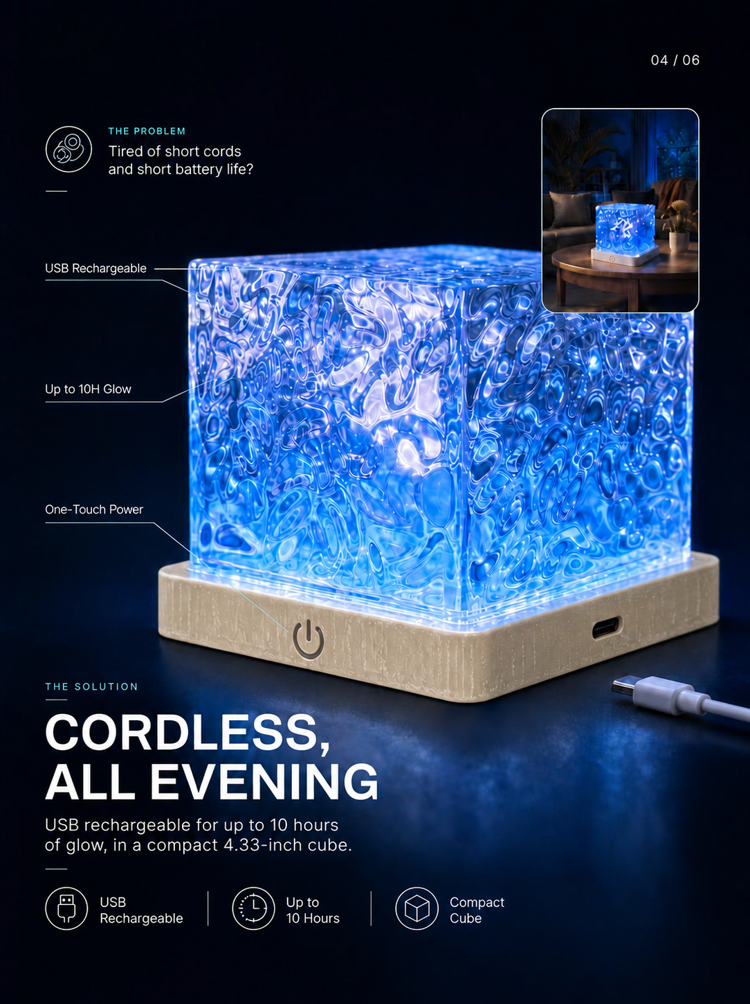 Ocean-wave projector light feature guide 4