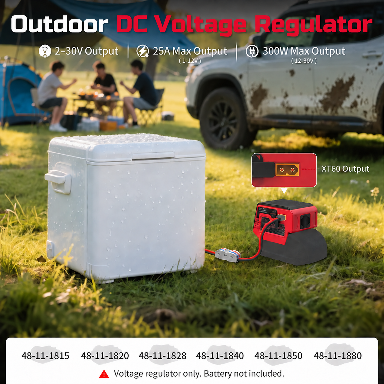 Portable power regulator used for outdoor equipment