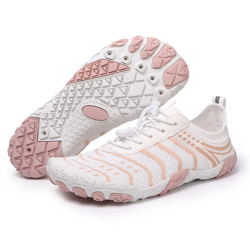 Unisex Barefoot Trail Walking Shoes - White/Pink