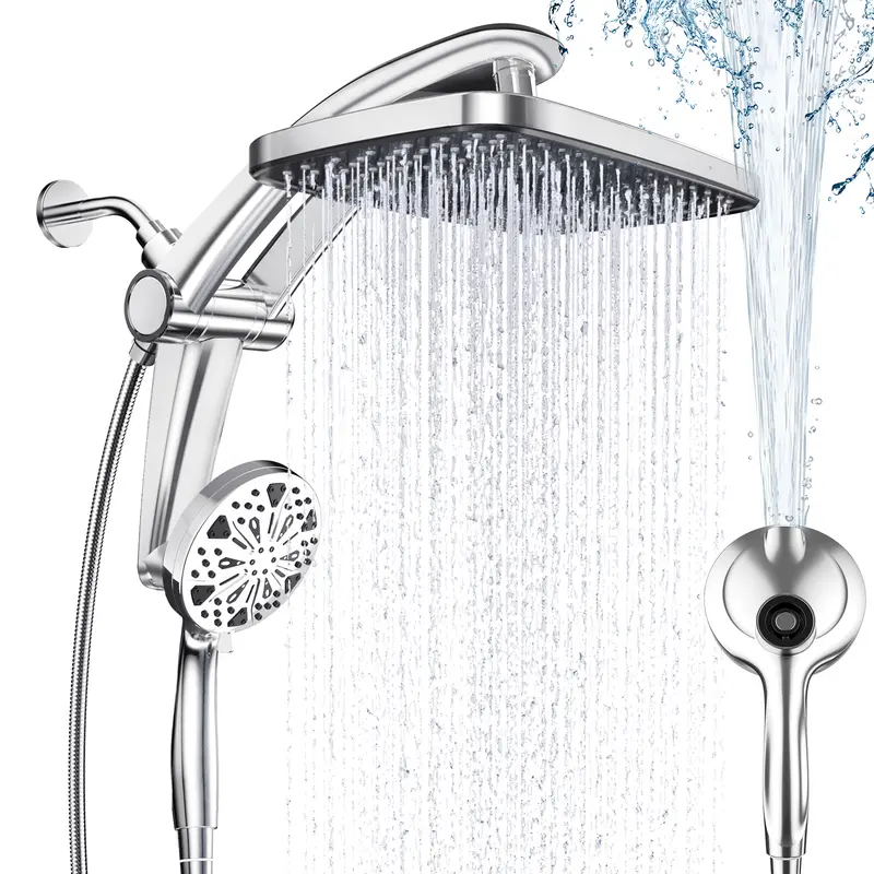 12-Inch Magnetic Dual Rain Shower Head Combo with Handheld Sprayer product image 1