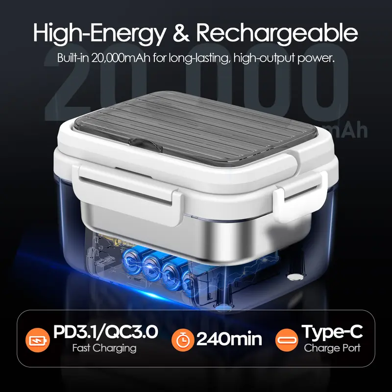 Cordless 1.5L Electric Heated Lunch Box with Smart Timer product image 4