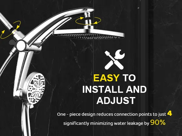 12-Inch Magnetic Dual Rain Shower Head Combo with Handheld Sprayer detail 7