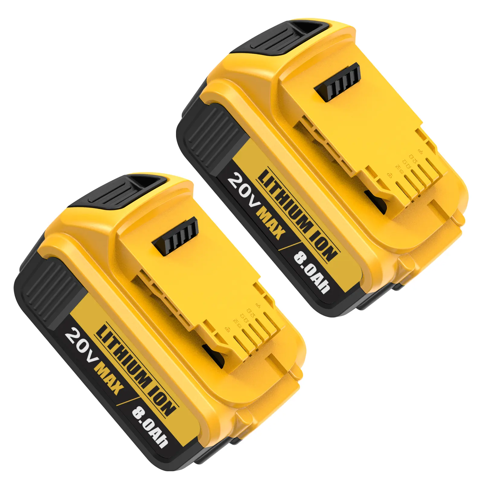 20V 8.0Ah Lithium-Ion Replacement Battery for Select DeWalt Tools - 2 Pack