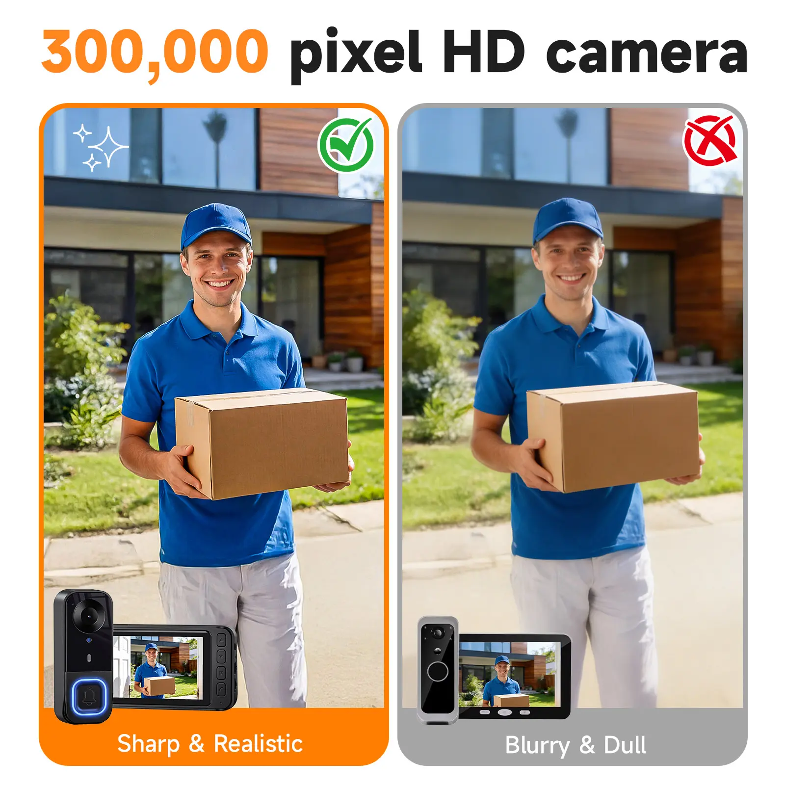 Doorbell camera image-quality comparison