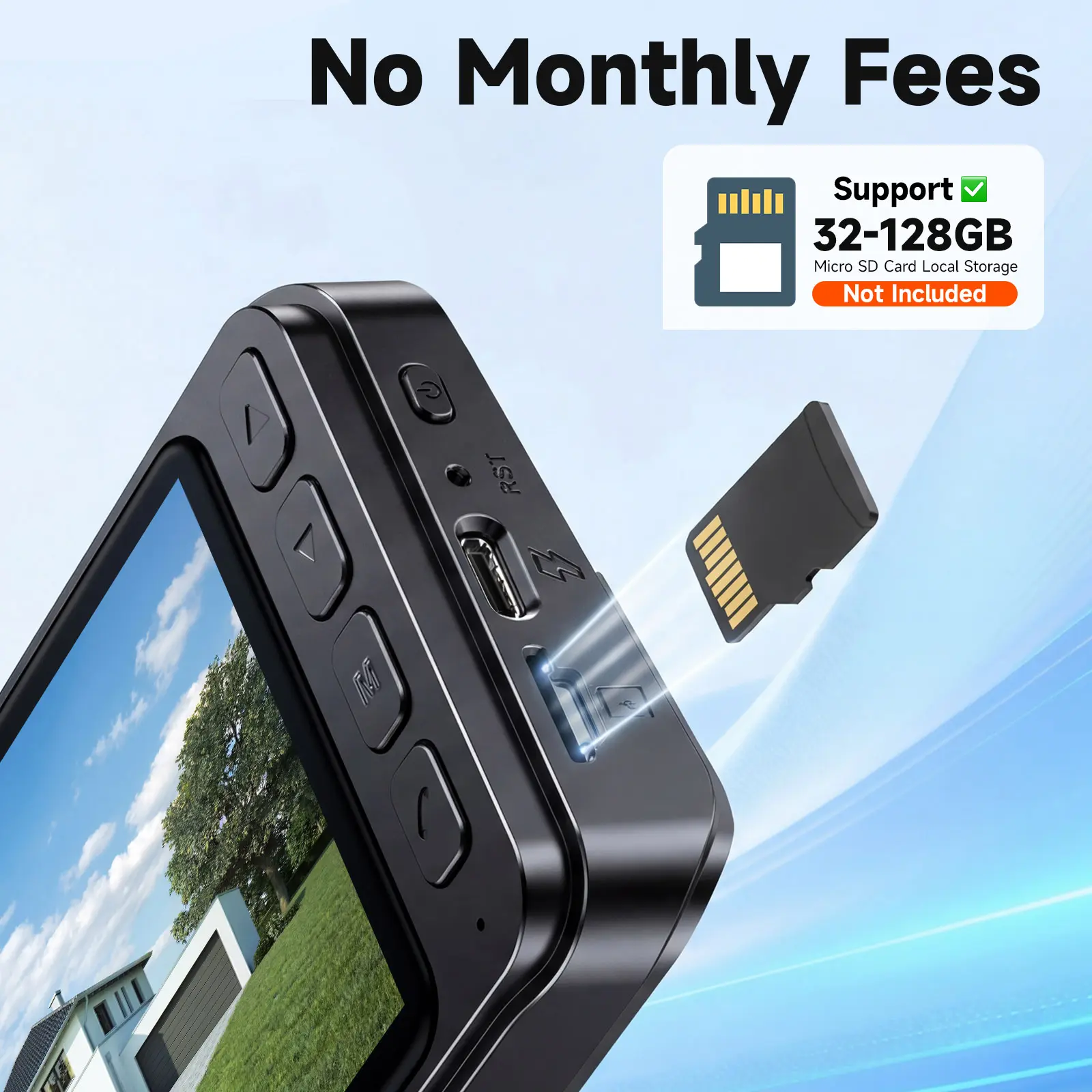 Monitor with local microSD storage support