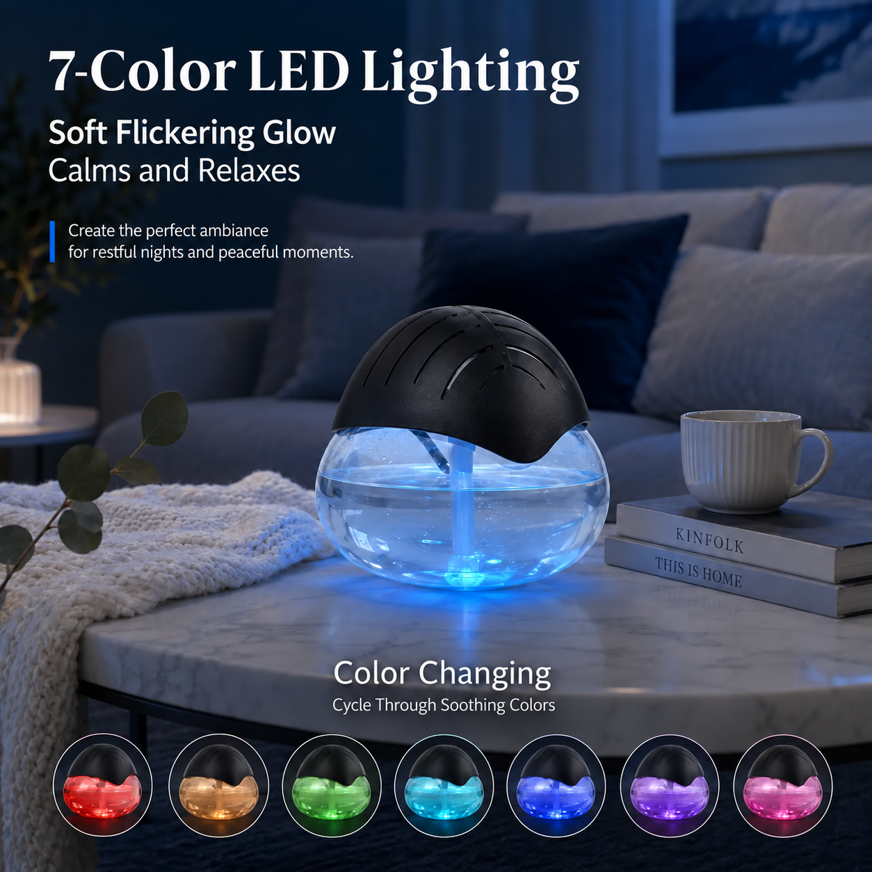 Seven-color LED night light modes