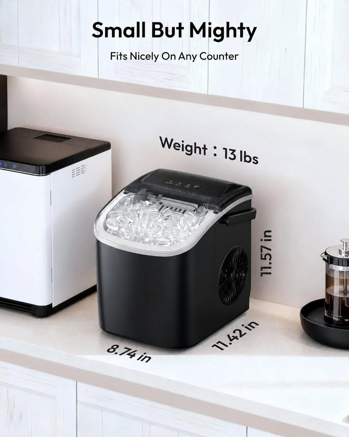 Compact countertop footprint