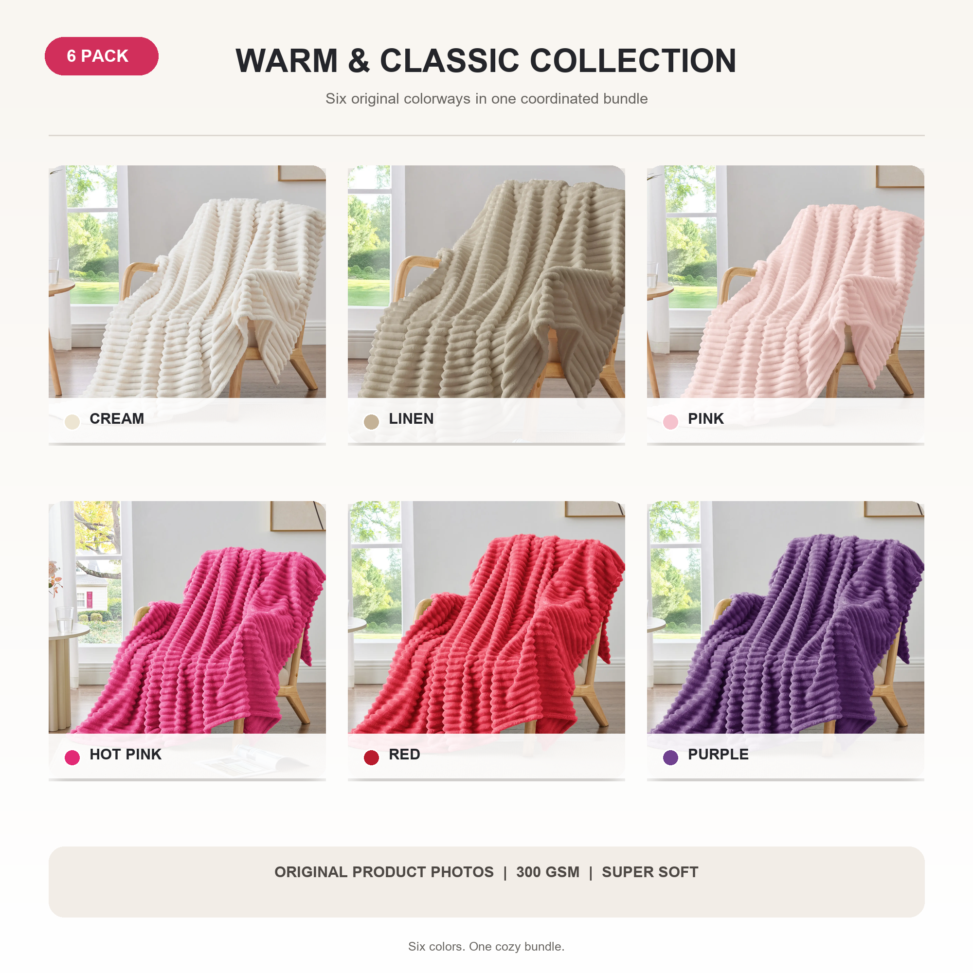 Fleece Stripe Throw Blanket