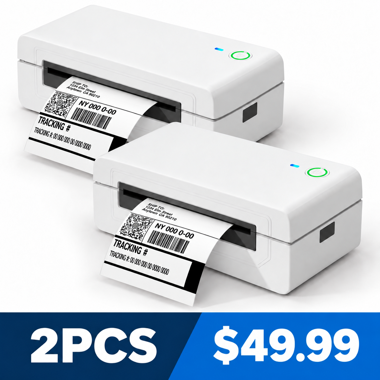 White thermal label printer 2PCS offer $49.99