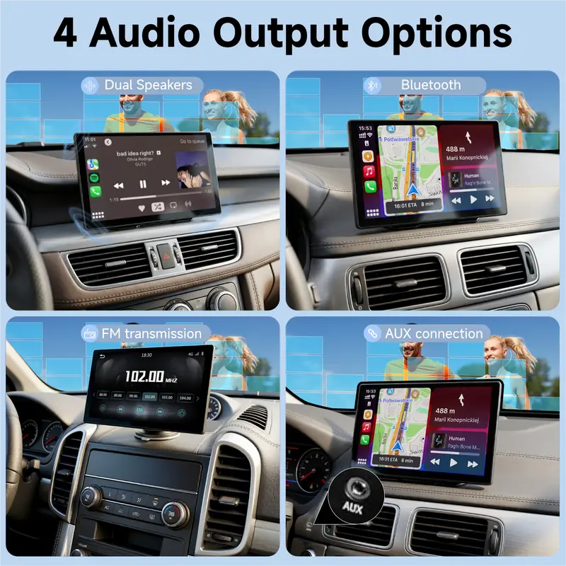 9-Inch Wireless Smartphone Car Display with Backup Camera