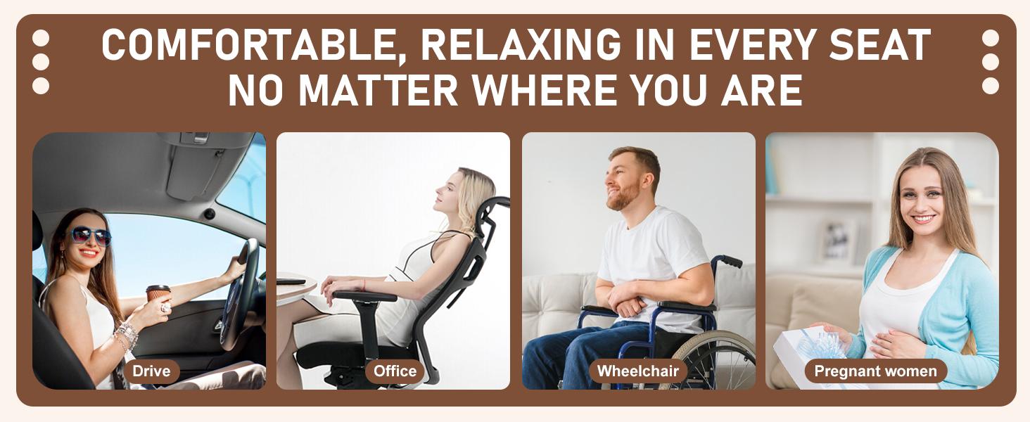 Seat cushion use for driving office wheelchair and pregnancy