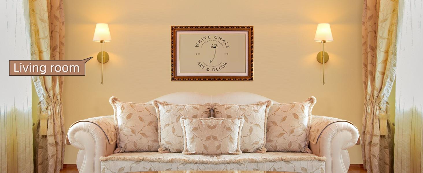 Rechargeable wall sconces in a living room