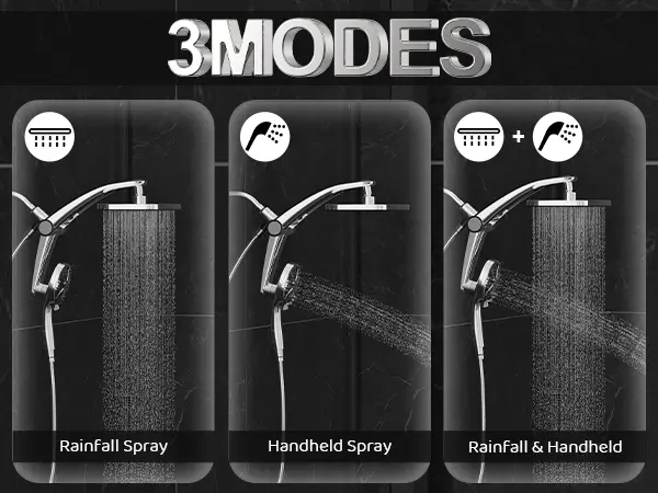 12-Inch Magnetic Dual Rain Shower Head Combo with Handheld Sprayer detail 3