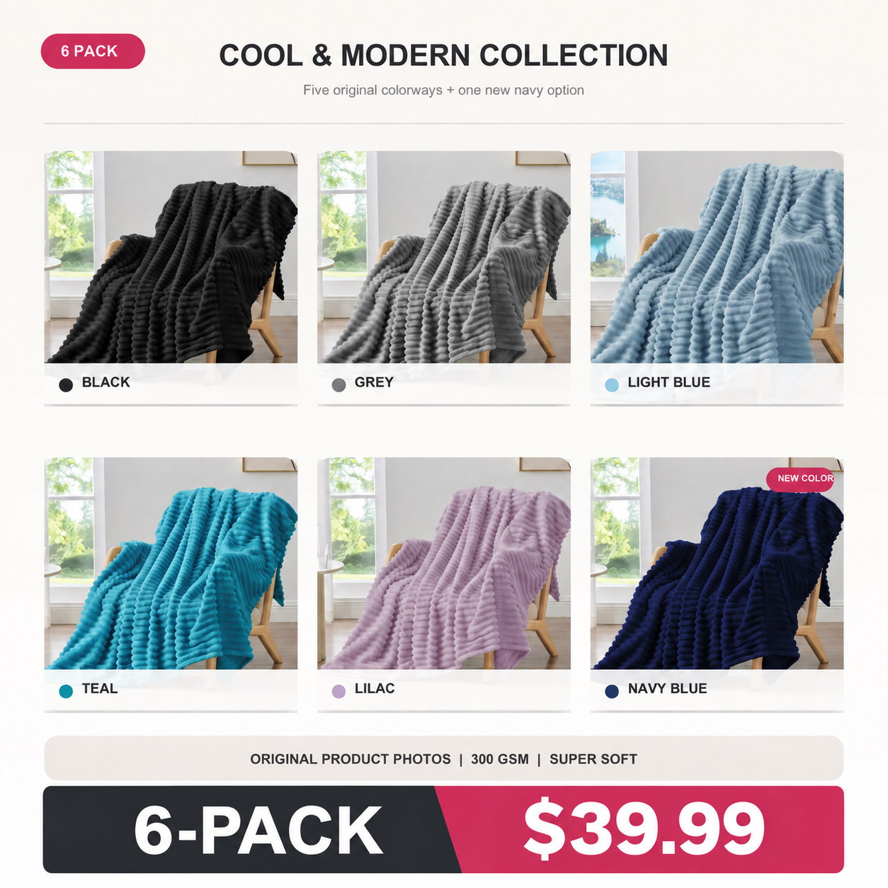 Fleece Stripe Throw Blanket