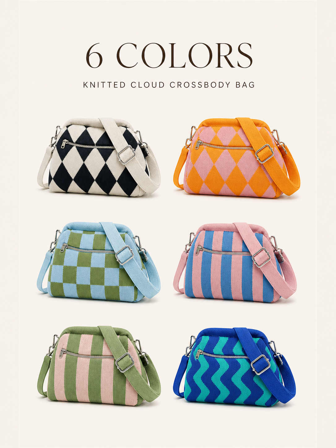 Women's Striped Cloud Handbag