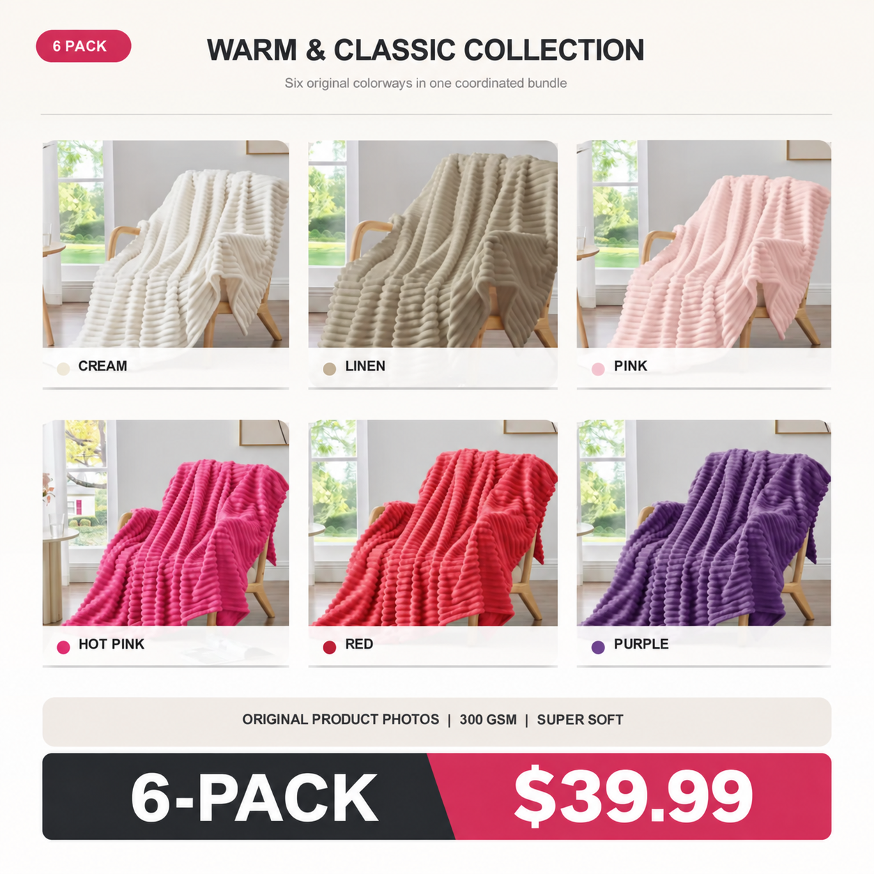 Fleece Stripe Throw Blanket