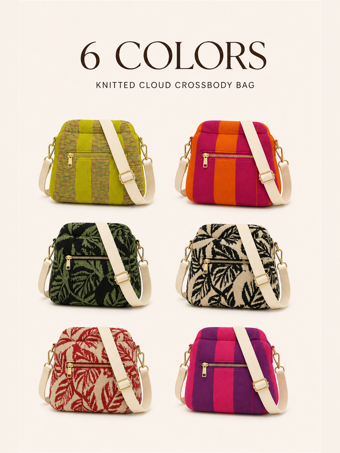 Women's Striped Cloud Handbag