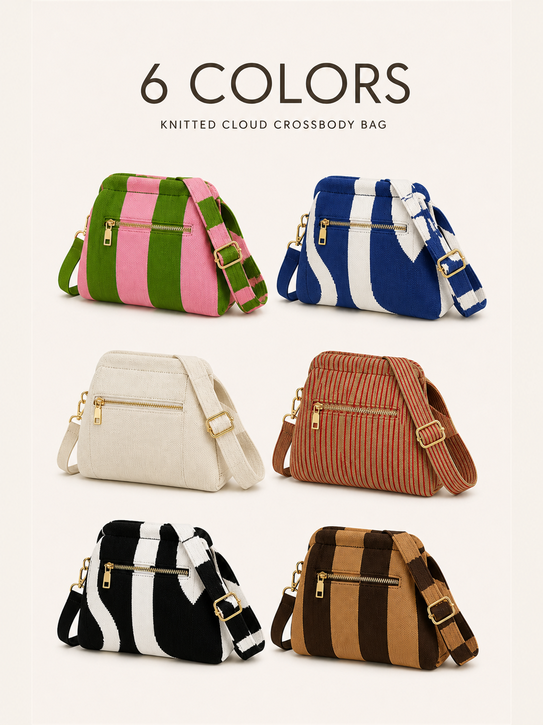 Women's Striped Cloud Handbag