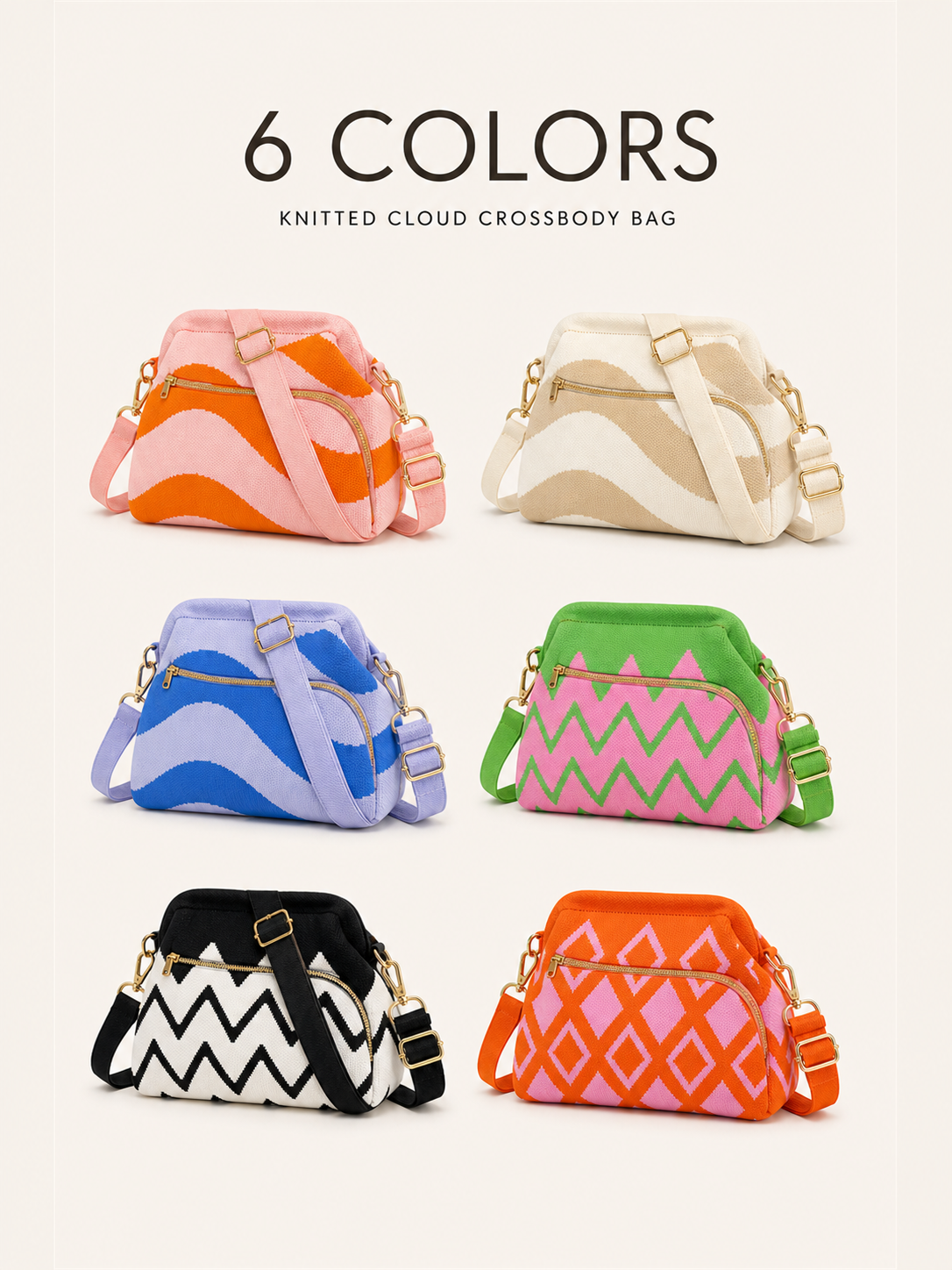 Women's Striped Cloud Handbag