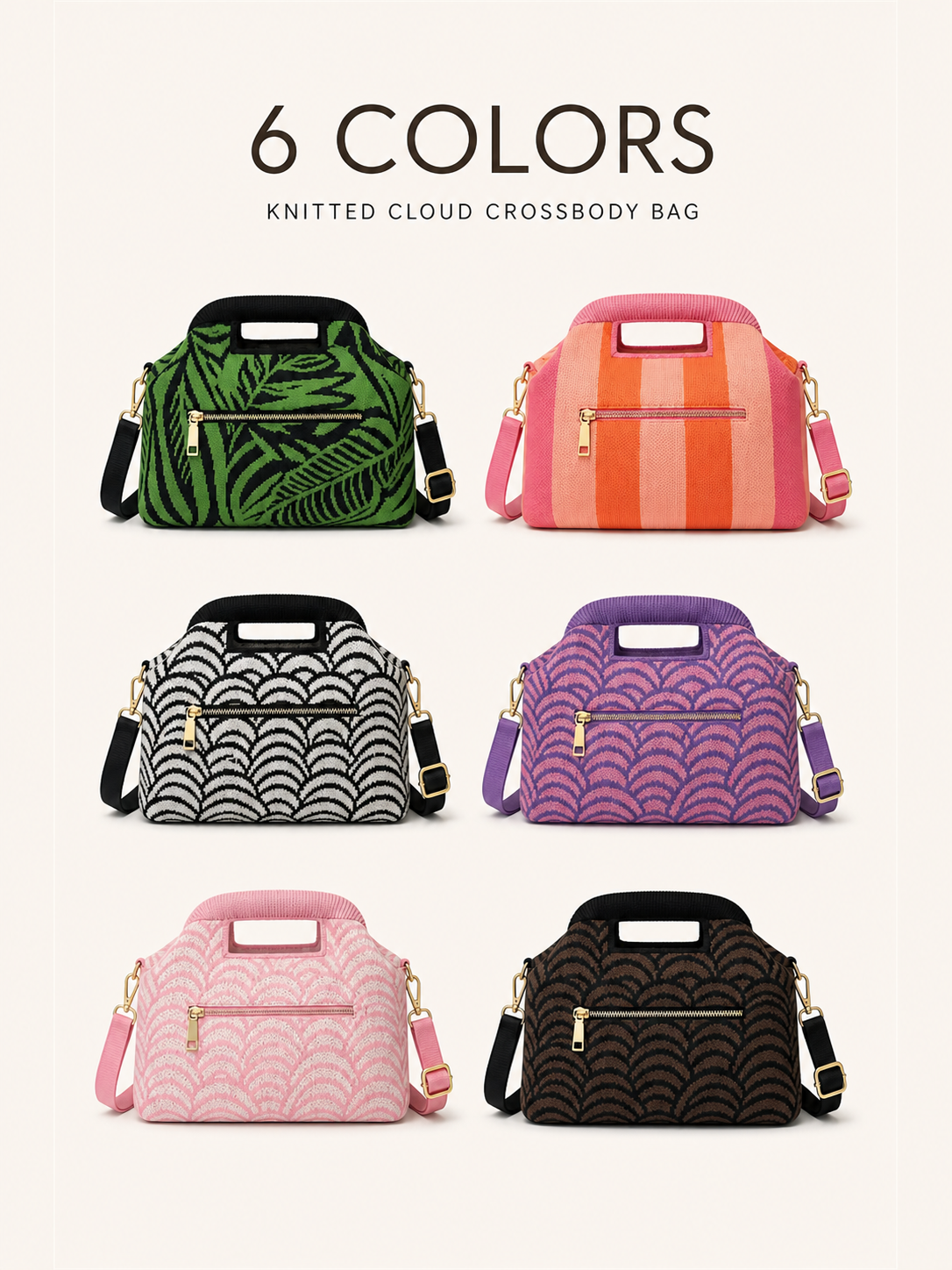 Women's Striped Cloud Handbag