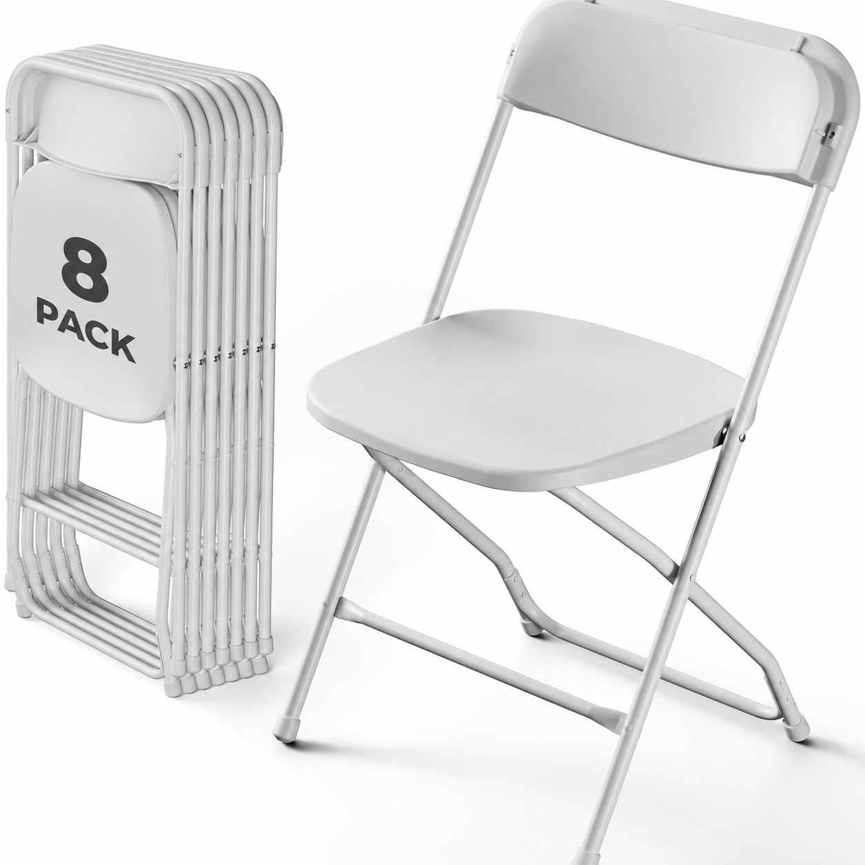 Heavy-Duty White Plastic Folding Chairs
