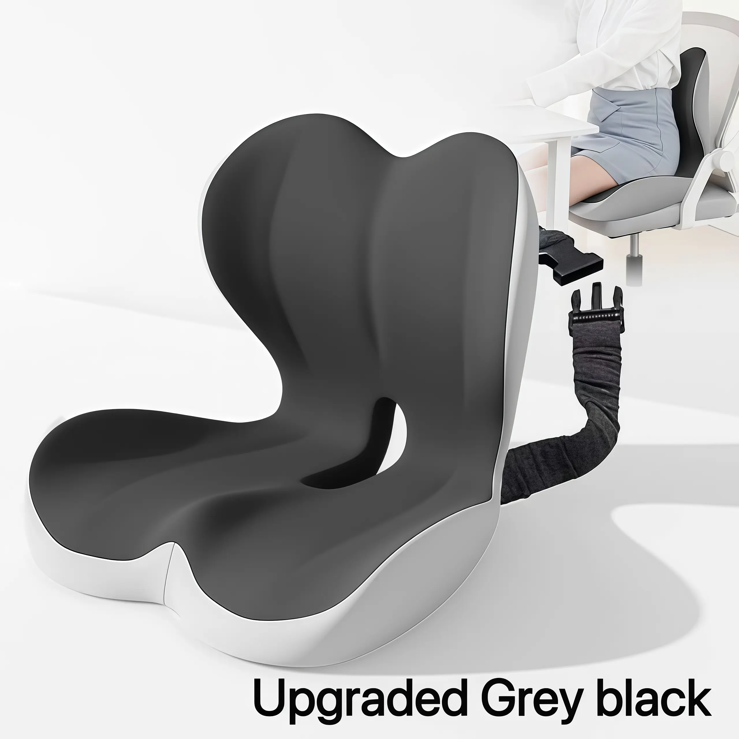 Upgraded grey black seat cushion
