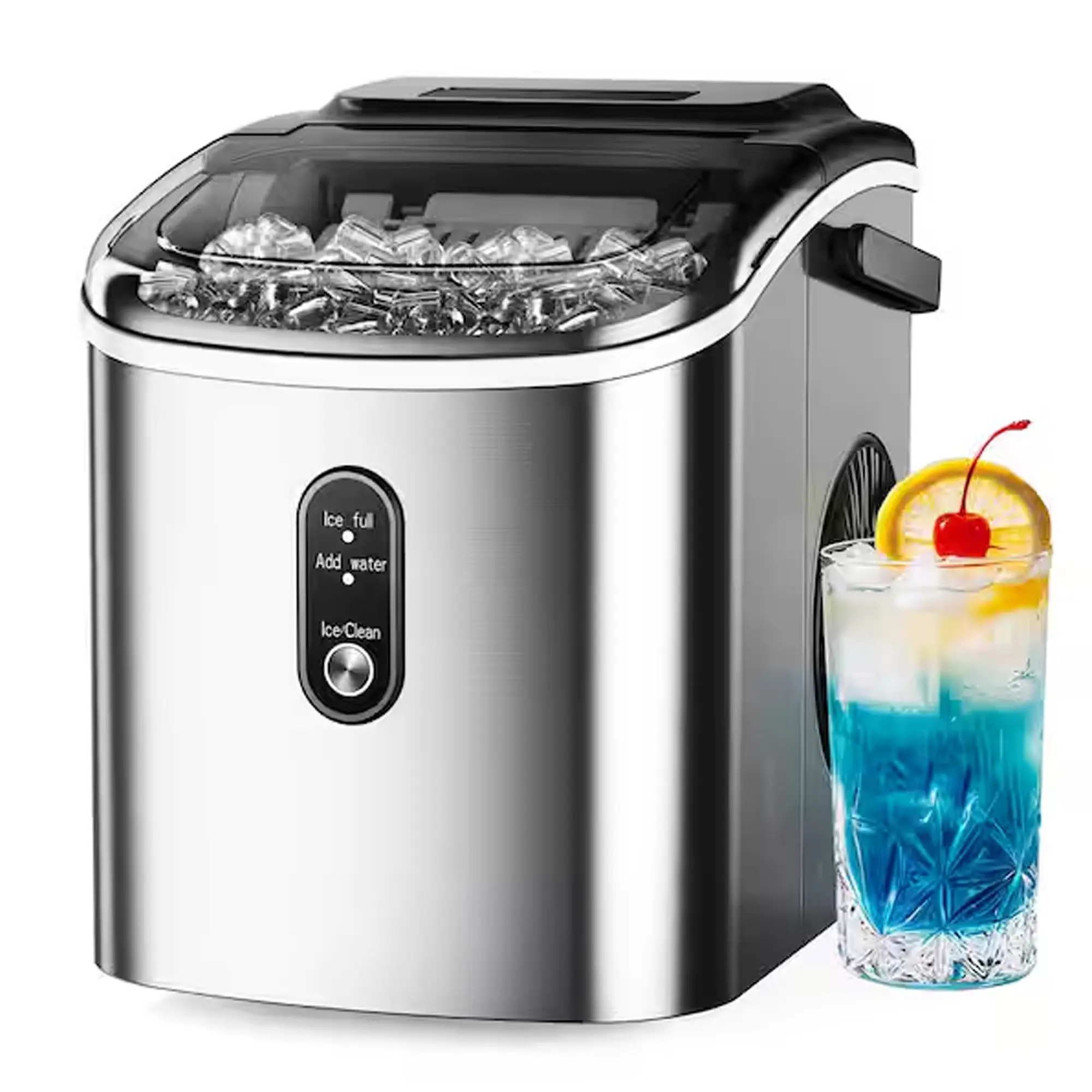 Portable Countertop Ice Maker with Handle – 26 lb/day - Silver-03