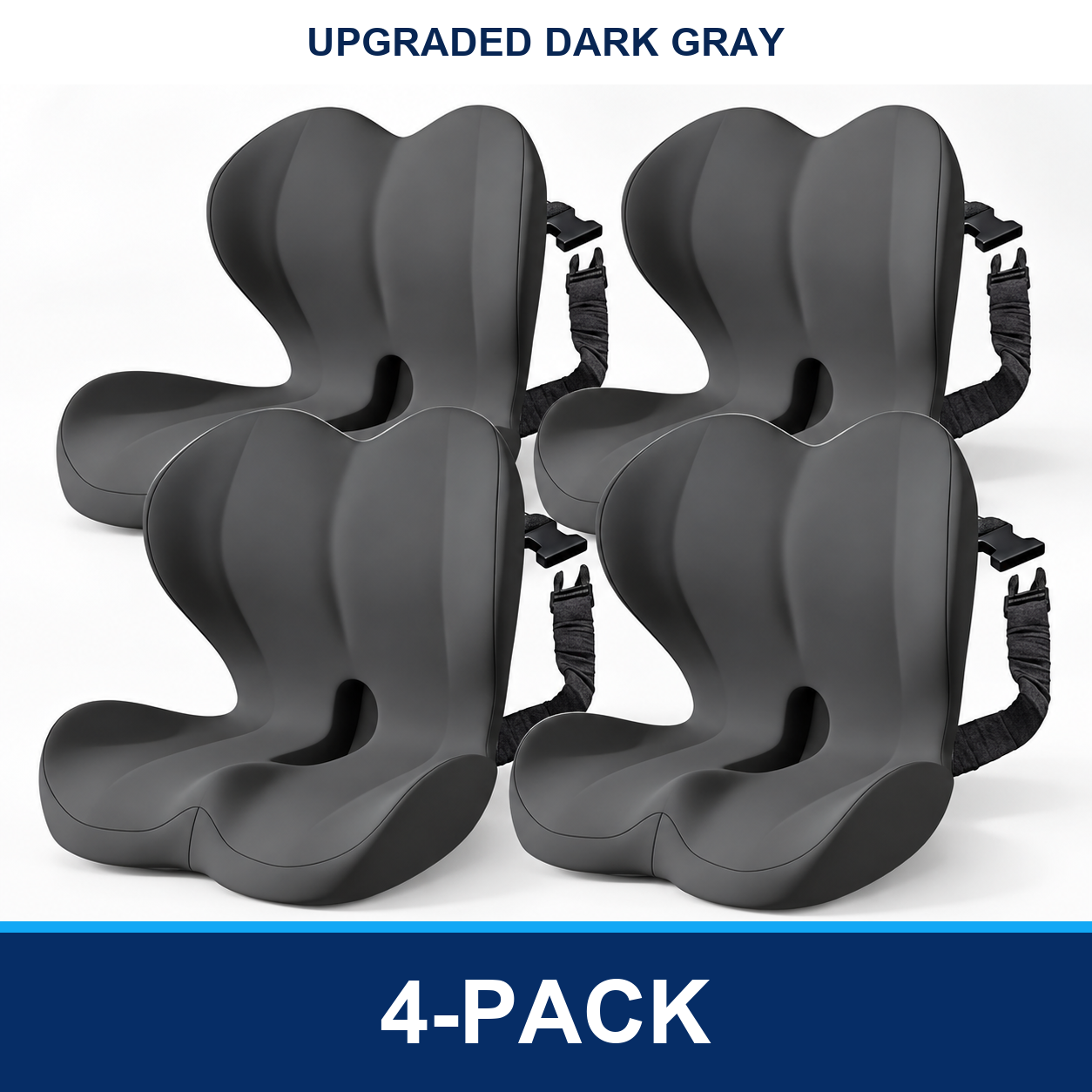Upgraded Dark Gray 4-Pack seat cushion bundle