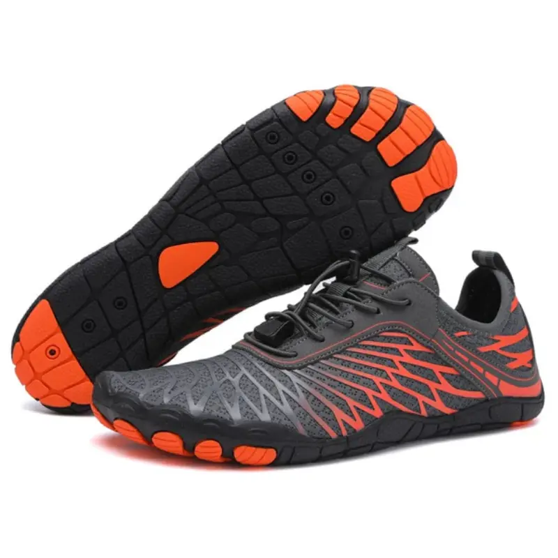 Unisex Barefoot Trail Walking Shoes - Charcoal Orange