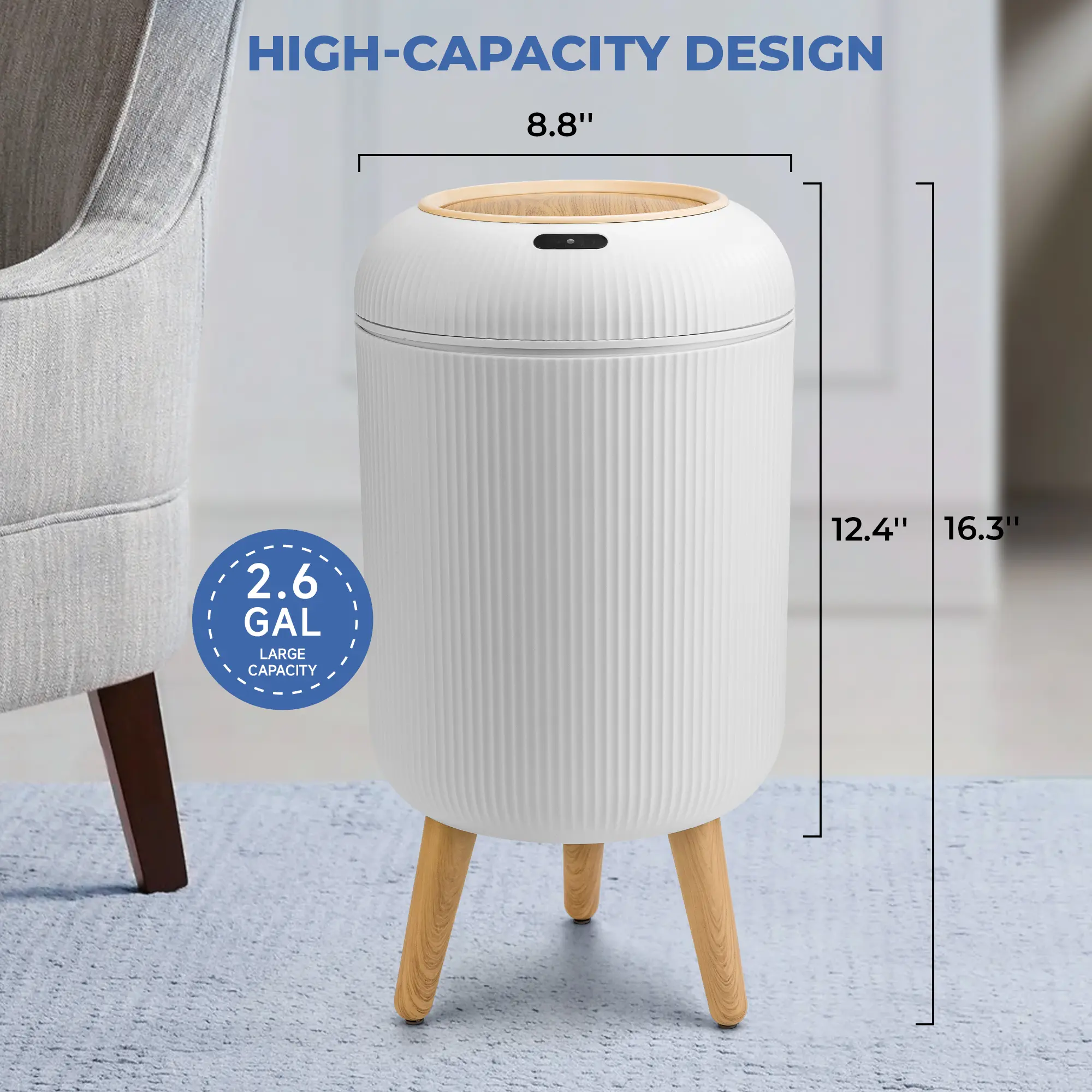 2.6-Gallon Touchless Motion Sensor Trash Can product image 3
