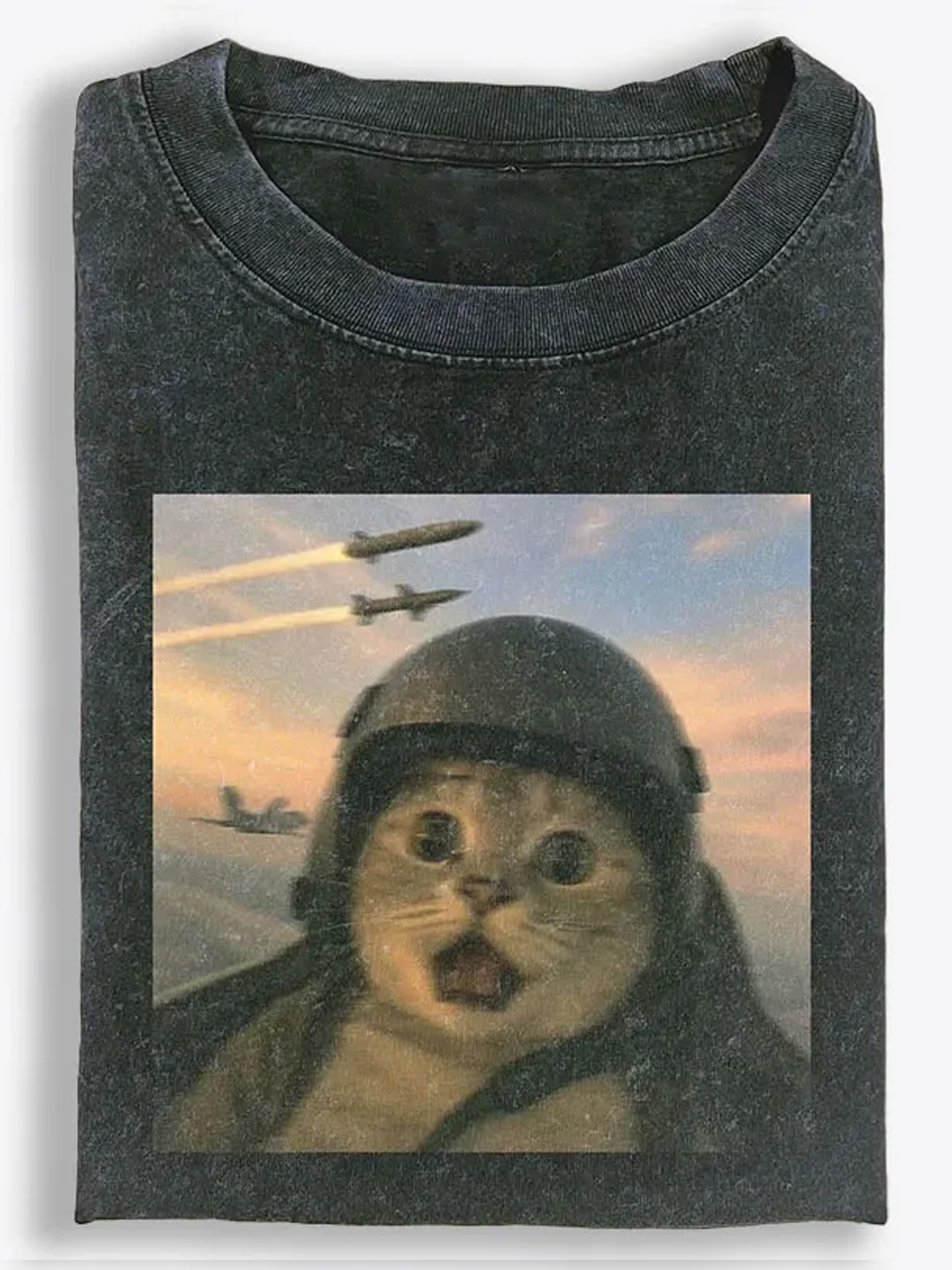 Pilot Cat Vintage Washed T-Shirt