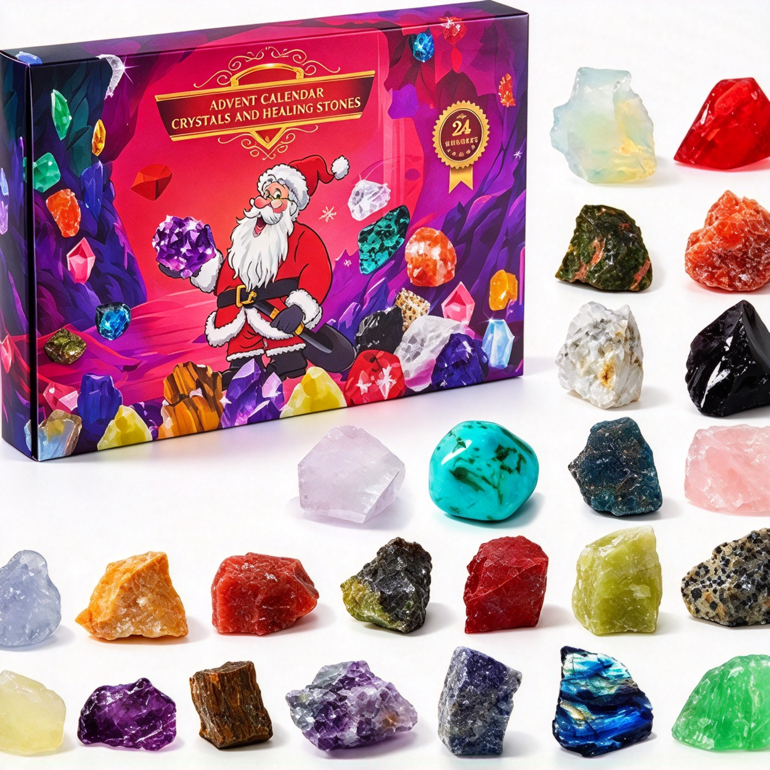 💎Crystals Advent Calendar 2026-24 Days Chakra Crystals&Healing Stones🔮