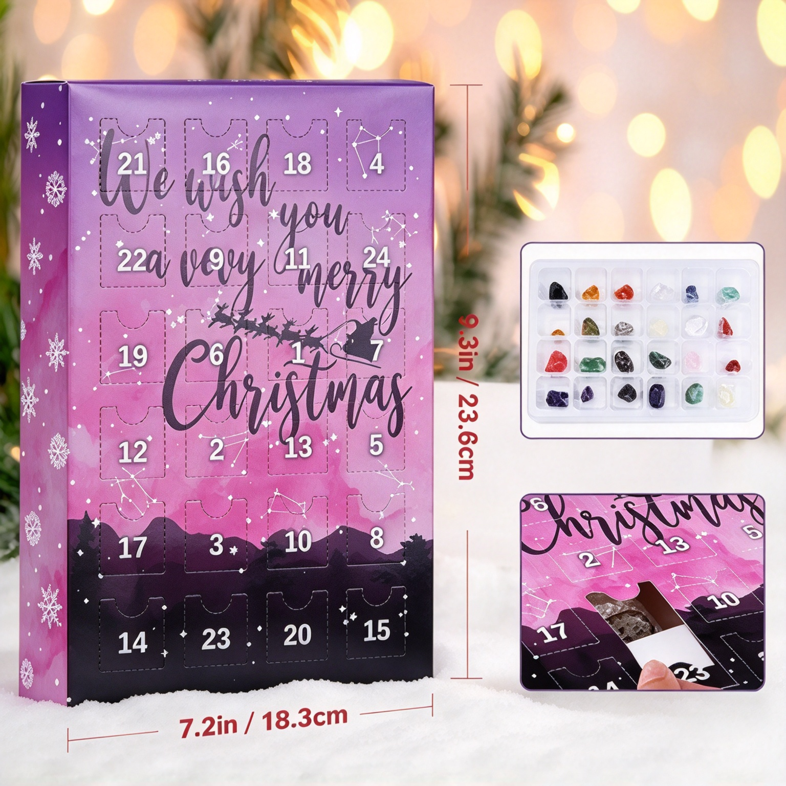 💎Crystals Advent Calendar 2026-24 Days Chakra Crystals&Healing Stones🔮