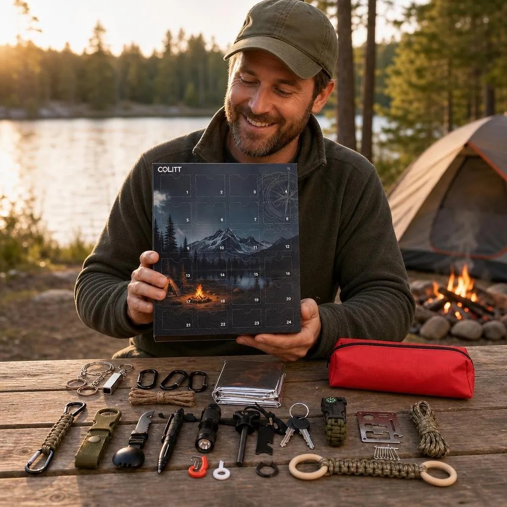 Outdoorsman advent calendar gift presentation