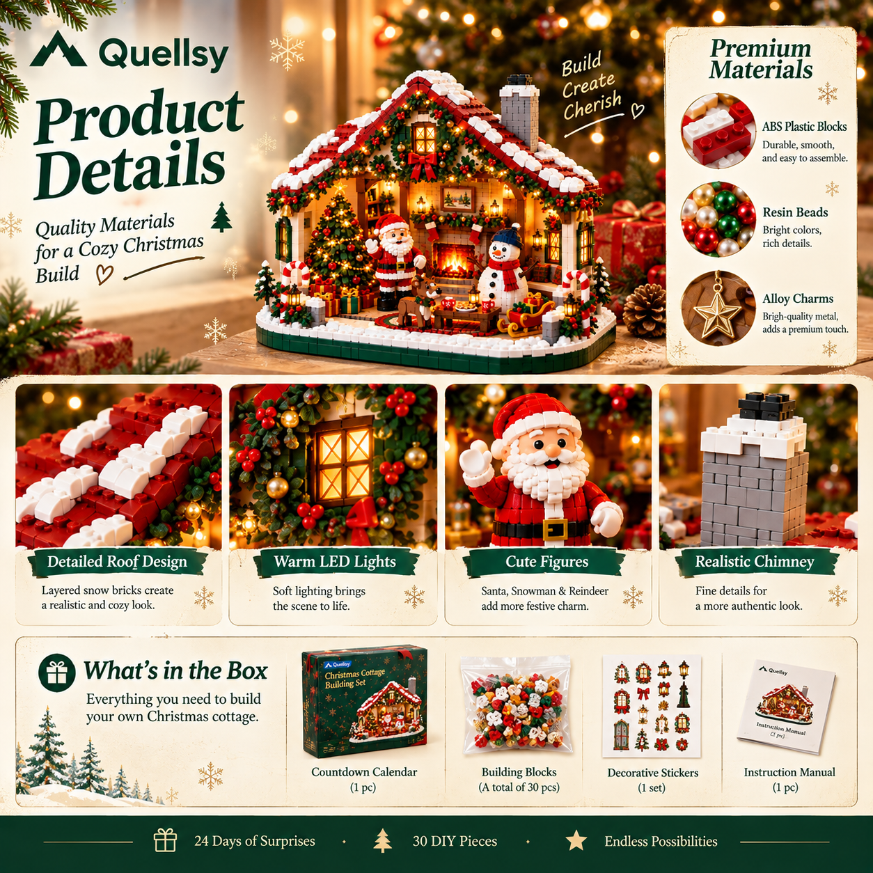 Christmas cottage miniature decorations