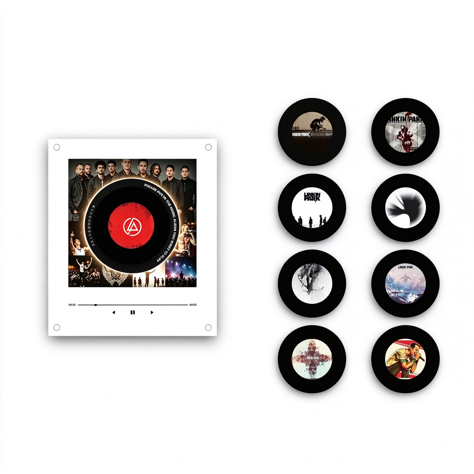 Custom Christmas Mini Vinyl Player with 9 Exchangeable Discs - Vintage Holiday Music Box & Perfect Christmas Gift for Music Lovers