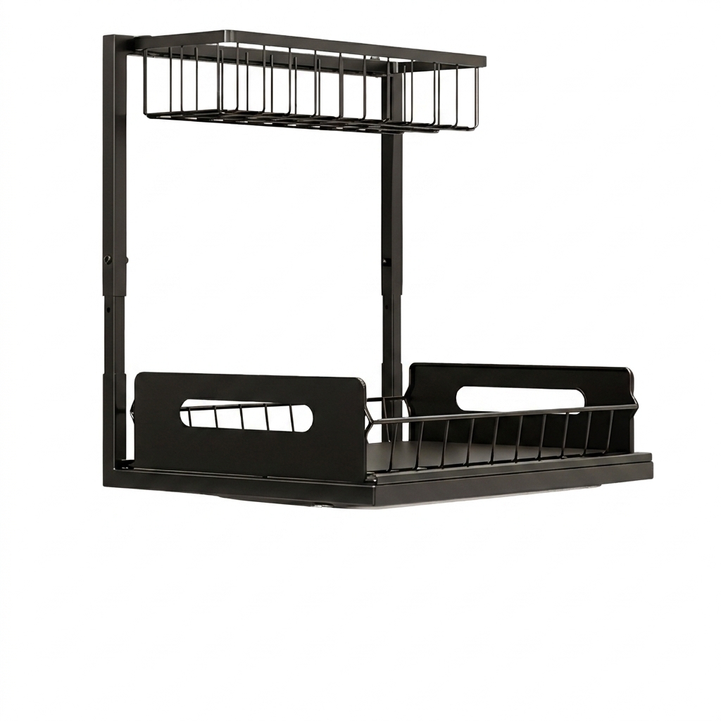 2-Tier Removable Storage Organizer, Detachable Multi-Purpose Shelving Rack for Kitchen Countertop & Bathroom Vanity