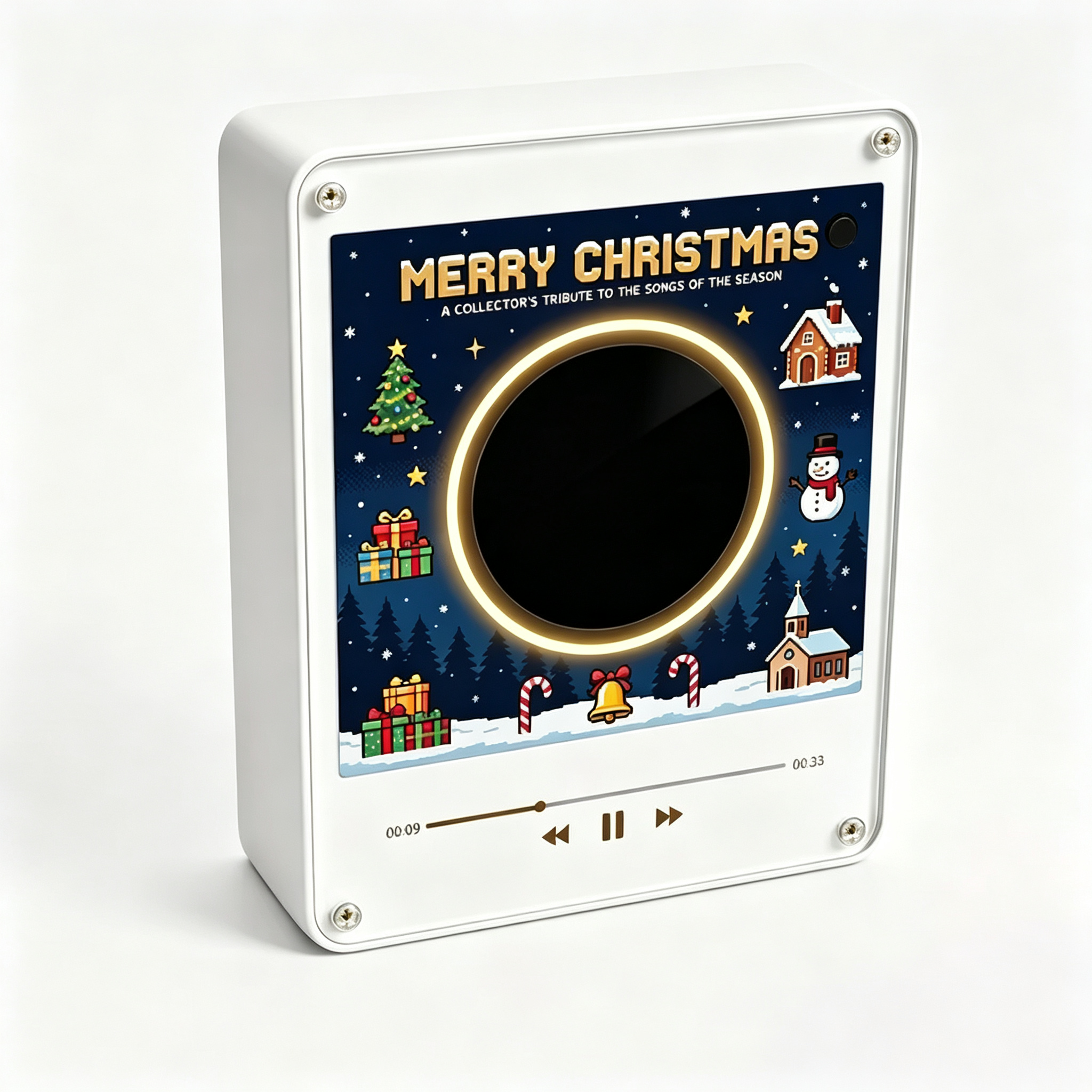 Custom Christmas Mini Vinyl Player with 9 Exchangeable Discs - Vintage Holiday Music Box & Perfect Christmas Gift for Music Lovers